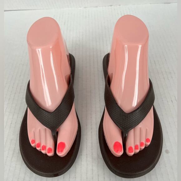 Oka B Okabashi Elle Brown Thong SlipOn Slides Flip Flop Sandal M (7-7.5) - Picture 1 of 10